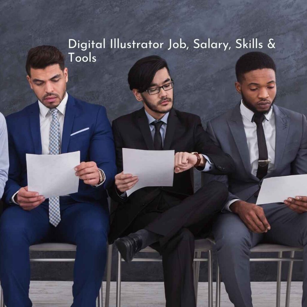 Digital illustrator working on character art with a drawing tablet, showing creative workflow, tools, and modern illustration workspace.