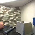 Stone backsplash installation