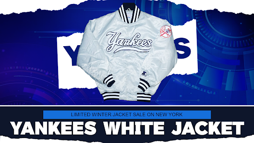Limited Winter Jacket Sale On New York Yankees White Jacket
