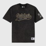 OVO STARTER TEAM SCRIPT VINTAGE WASH T- SHIRT BLACK