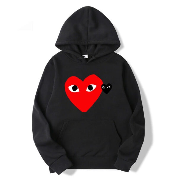 Play Red Heart And Black Heart Cdg Hoodie