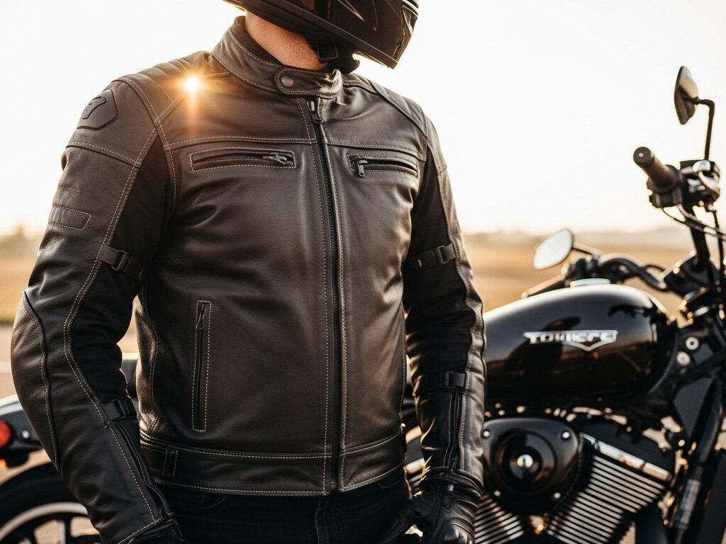 lightweight leather jacket for sport riding