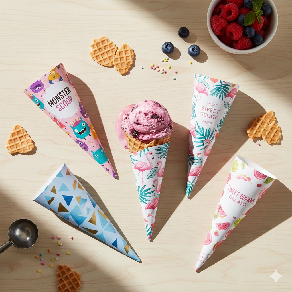 ice cream cone paper sleeves