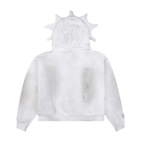 Glo Man Rhinestone Hoodie (Dirty White)