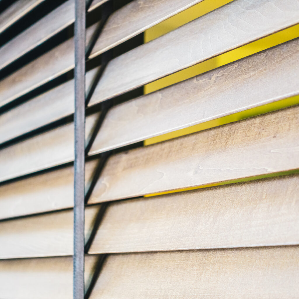 Wooden blinds and window decoration interior of room - Vintage Filter
