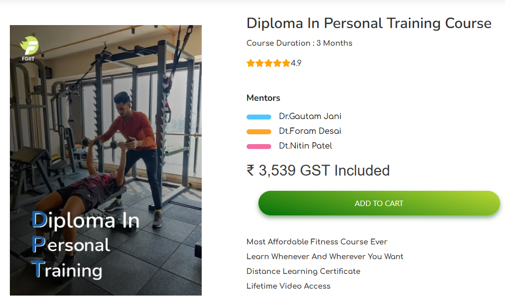 Career-Oriented Personal Trainer Course in India – FGIIT