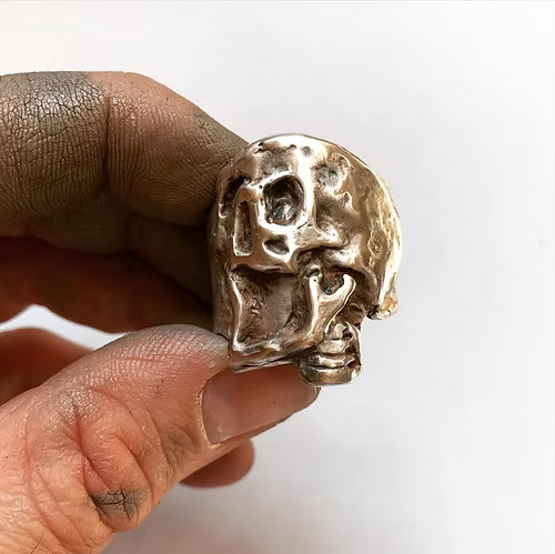 men's plague skull ring