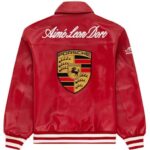 Aime Leon Dore x Porsche 993 Turbo Leather Club Jacket Tango Red