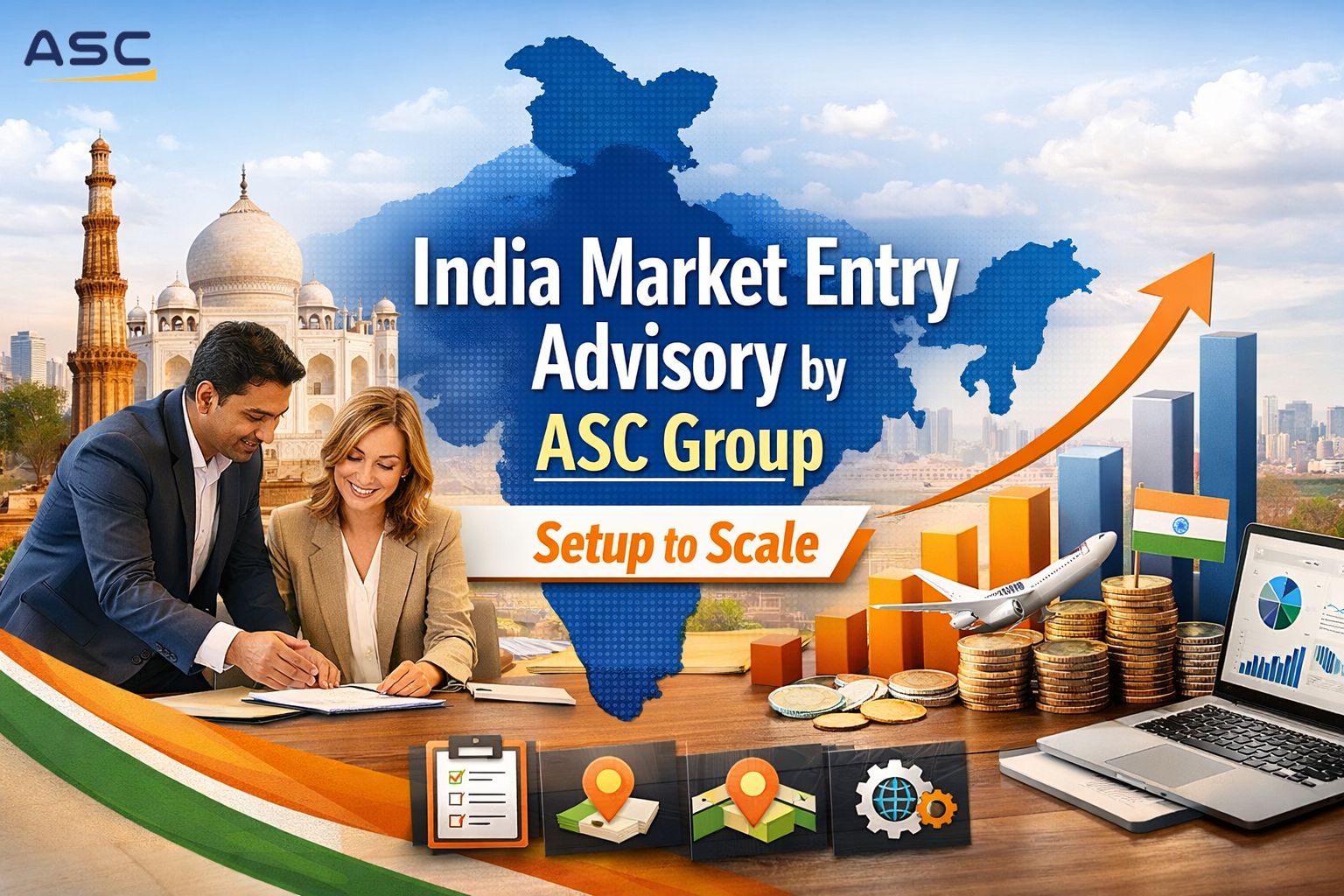 Business professionals consulting with India Entry Consultant ASC Group for India market entry strategy and regulatory compliance