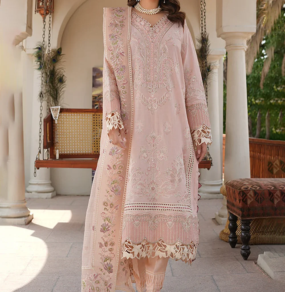 Elegant Pakistani dresses near me displayed in a boutique collection featuring embroidered formal and festive outfits at Labels &Co.